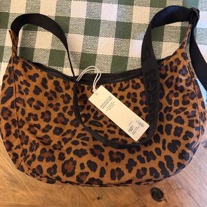 BAGGU Leopard Print Crescent Bag